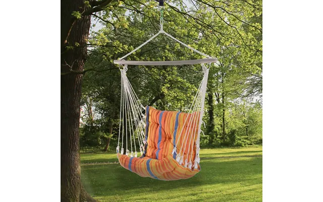 Outsunny Hanging Stripe Swing Chair - Orange