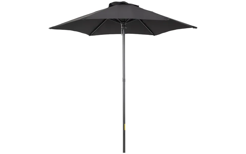 Outsunny Patio Parasol Umbrella, Black - 1.96m