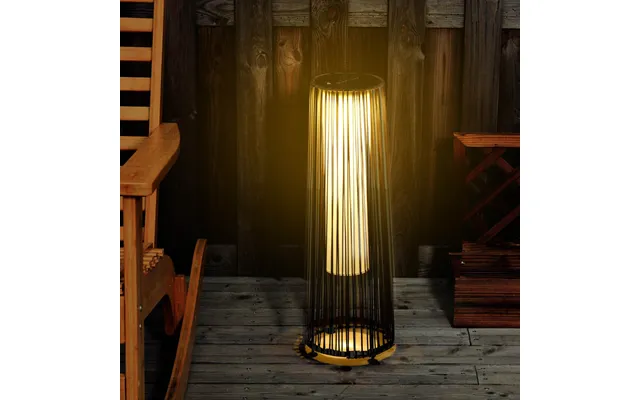 Outsunny Woven Resin Wicker Outdoor Solar Lantern Light - Brown product image