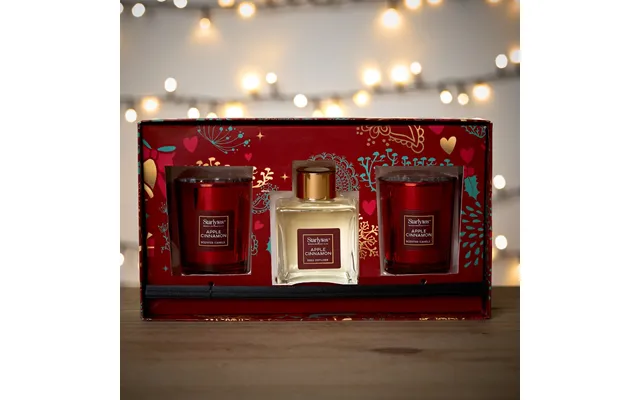 Starlytes Christmas Reed Diffuser & Scented Candle Set - Apple Cinnamon