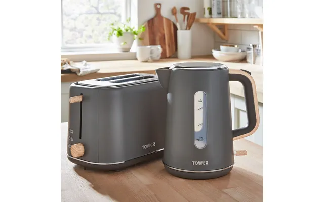 Tower Scandi Rapid Boil Kettle & 2-slice Toaster Bundle - Grey