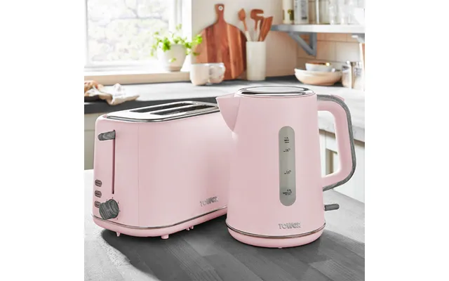 Tower Scandi Rapid Boil Kettle & 2-slice Toaster Bundle - Pink