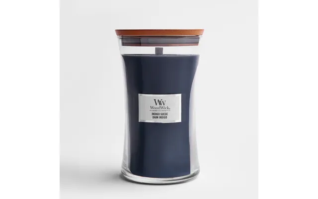 Woodwick Indigo Suede Large Hourglass Jar - Navy