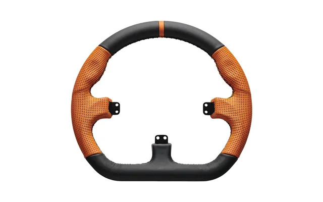 Asetek Closed D Orange Leather Rim Racing Wheel