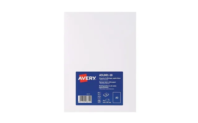 Avery A3l001-10 Printer Label White Self-adhesive Printer Label