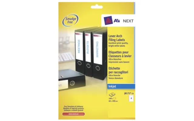Avery J8171-25 Self-adhesive Label White 100 Pc S