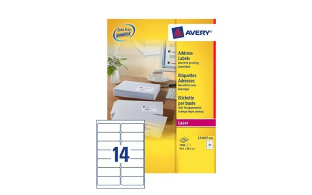 Avery L7163-500 Addressing Label Self-adhesive Label White
