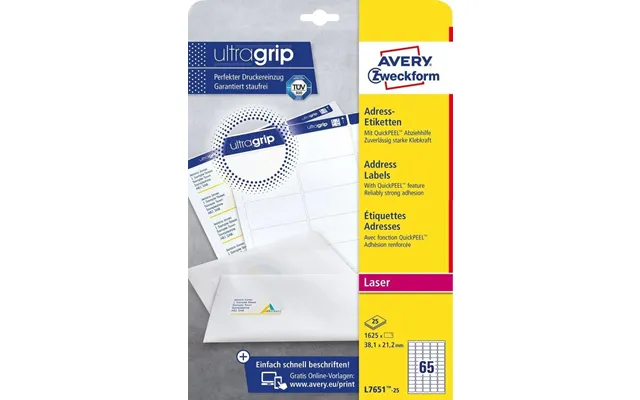 Avery L7651-25 Addressing Label Self-adhesive Label White