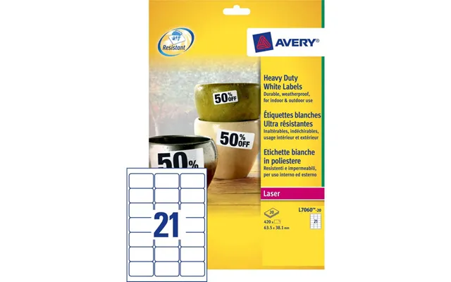 Avery White Heavy Duty Laser Labels
