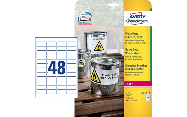 Avery White Heavy Duty Laser Labels
