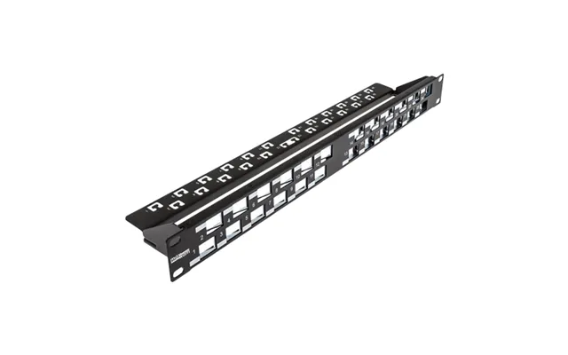 Cablenet 24 Port Cat6a 1u Unloaded Keystone Angled Jacks Patch Panel