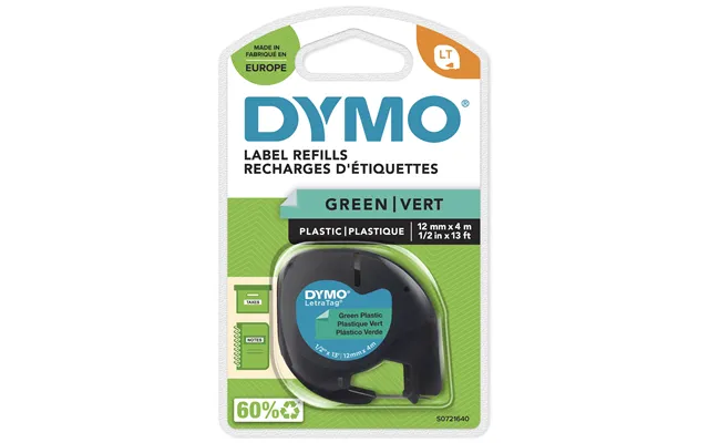 Dymo 91204 S0721640 Directlabel-etikettes Polyester Green 12mm X 4m Fo