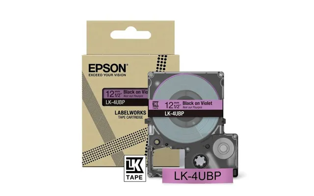 Epson C53s672101 Lk-4ubp Directlabel-etikettes Black On Violet 12mm X