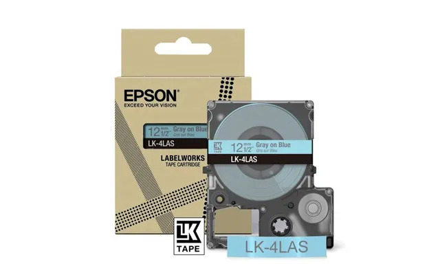 Epson C53s672106 Lk-4las Directlabel-etikettes Gray On Blue 12mm X 8m