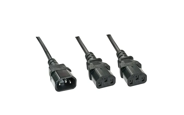 Lindy 1m Iec Splitter Cable Iec C14 To 2 X Iec C13