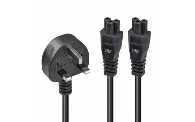 Lindy 2.5m Uk 3 Pin Plug To Iec 2 X C5 Splitter Extension Cable