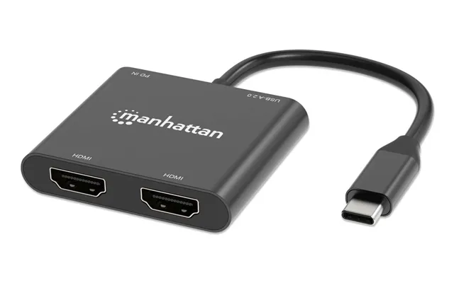 Manhattan Usb-c To Dual Hdmi And Usb-a Adapter. Dual 4k 30hz Or Single