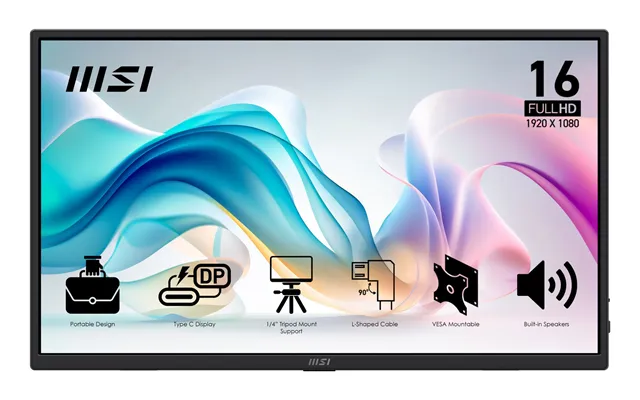 Msi Pro Mp165 E6 Portable Tv Monitor Portable Monitor Black 39