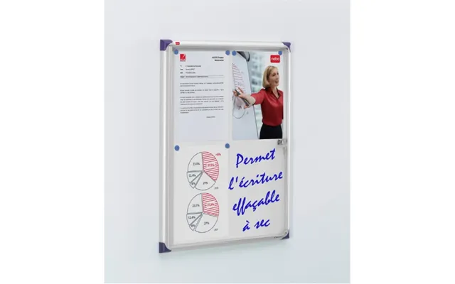 Nobo Extra Flat Magnetic Lockable Noticeboard 4xa4
