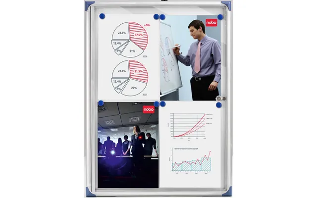 Nobo Extra Flat Magnetic Lockable Noticeboard 6xa4