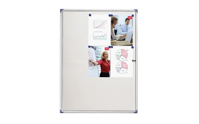 Nobo Extra Flat Magnetic Lockable Noticeboard 9xa4