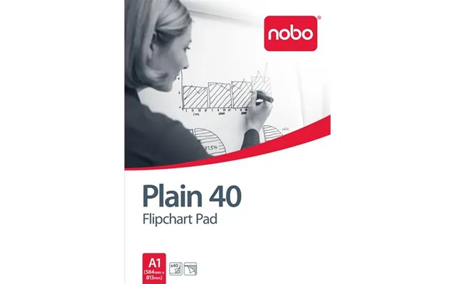 Nobo Flipchart Pad Plain 580x810mm 40 Sheets