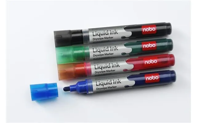 Nobo Liquid Ink Whiteboard Pens Bullet Tip 6 Pack