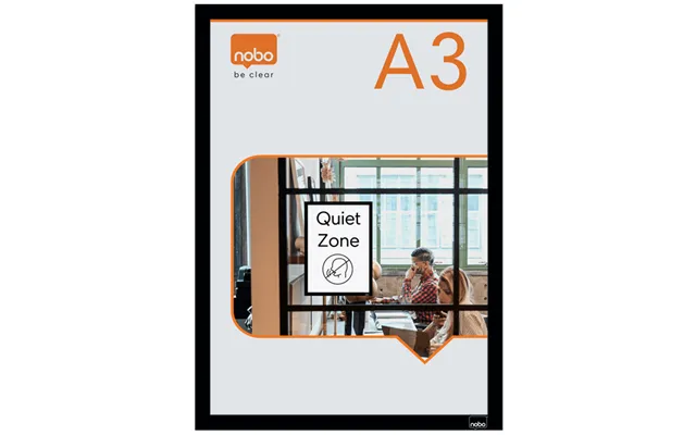 Nobo Self-adhesive Magnetic Poster Frame A3. Black