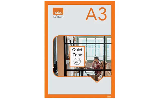 Nobo Self-adhesive Magnetic Poster Frame A3. Orange