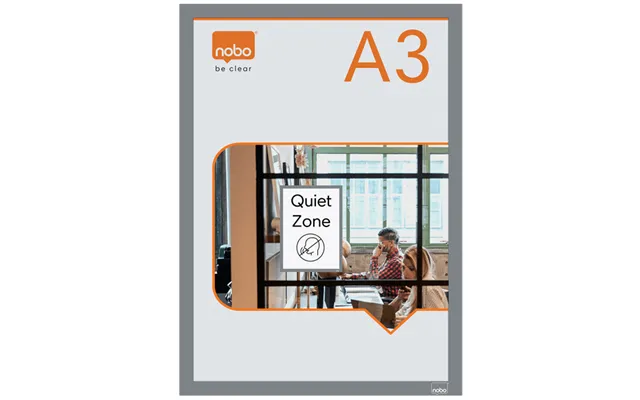 Nobo Self-adhesive Magnetic Poster Frame A3. Silver