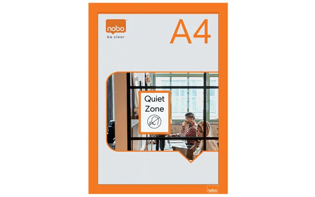 Nobo Self-adhesive Magnetic Poster Frame A4. Orange
