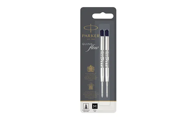 Parker 1950372 Pen Refill Black Medium 2 Pc S