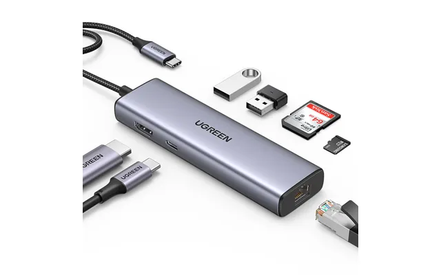 Ugreen Usb-c To 2*usb3.0 Hdmi Rj 45 Sd&tf Pd Port Hub