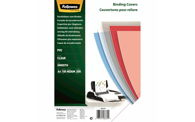 Fellowes 5376102 Binding Cover A4 Pvc Transparent 100 Pc S