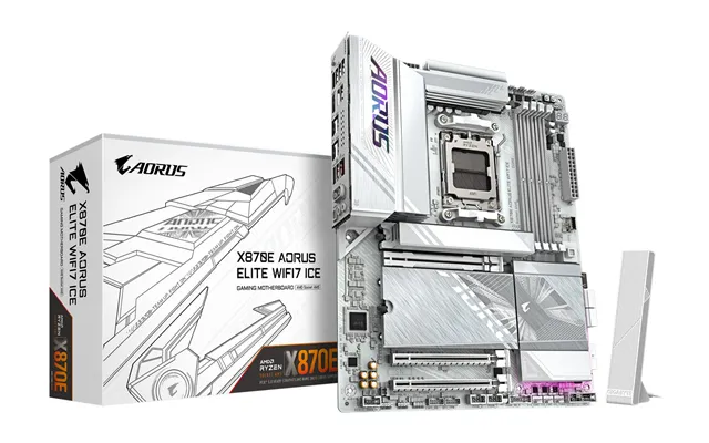 Gigabyte X870e Aorus Elite Wifi7 Ice Motherboard
