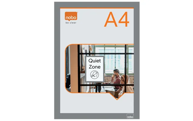 Nobo Self-adhesive Magnetic Poster Frame A4. Silver