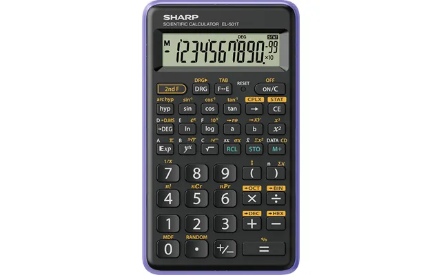 Sharp El-501t Calculator Pocket Scientific Black. Purple