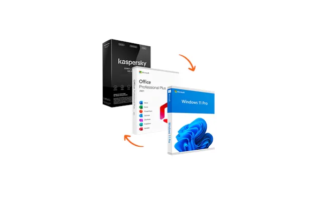 Windows 11 Pro Office 2021 Pro Plus Kaspersky Small Office Security Base 5 Devices 1 Year - Bundle
