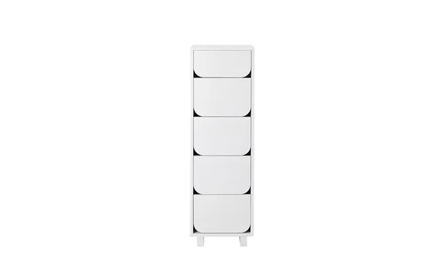 1898 Vidja Narrow Chest Of Draws 5 Box White Lacquered