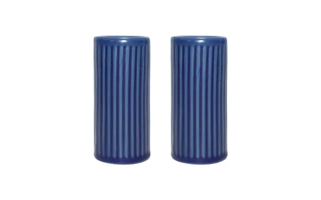 Aida Groovy Salt- And Pepper Cellar Blue Stoneware