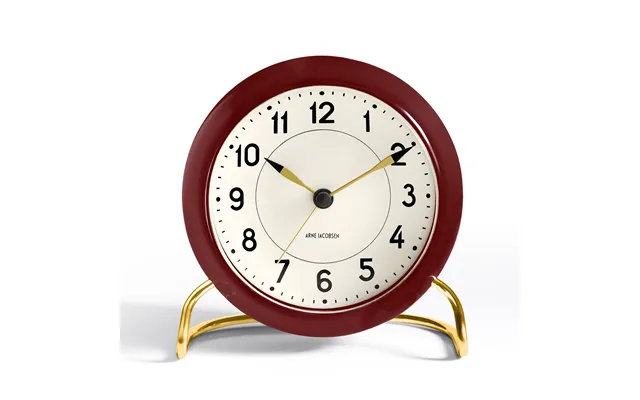 Arne Jacobsen Clocks Aj Station Table Clock Burgundy Burgundy