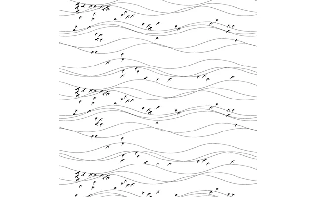 Arvidssons Textil Flyttfåglar Fabric Black