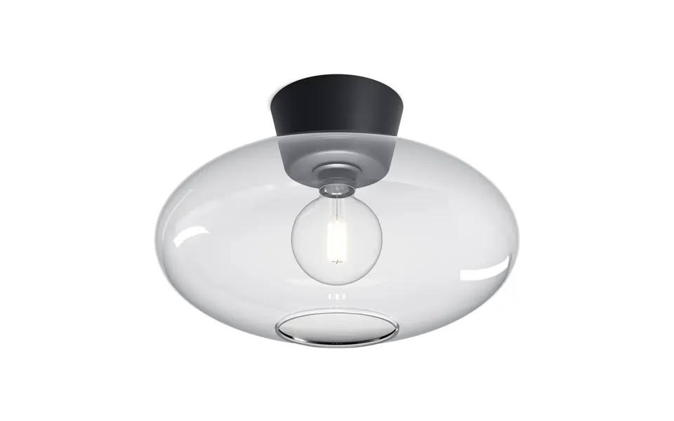 Belid Bullo Ceiling Lamp Xl Clear Glass Ø38 Cm Matte Black
