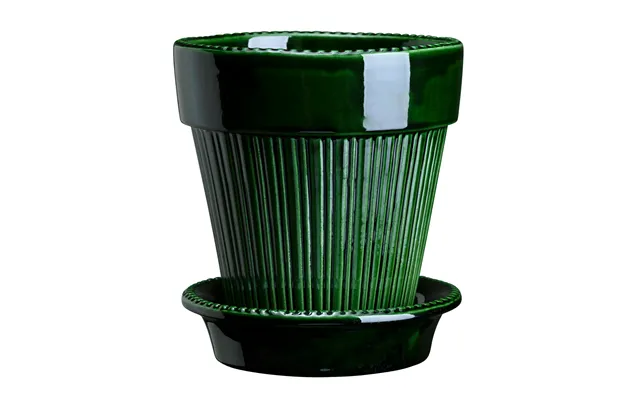 Bergs Potter Simona Flower Pot Glazed Ø14 Cm Green