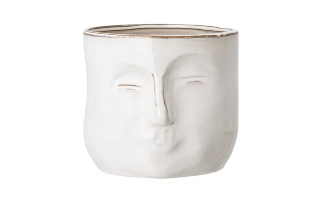 Bloomingville Bloomingville Flower Pot With Face 16.5x18 Cm White