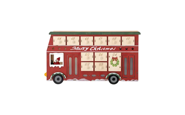 Bloomingville Edward Calendar With Lighting Bus Red