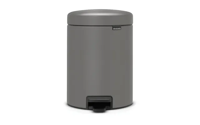 Brabantia New Icon Pedal Bin 5 Liter Mineral Concrete Grey