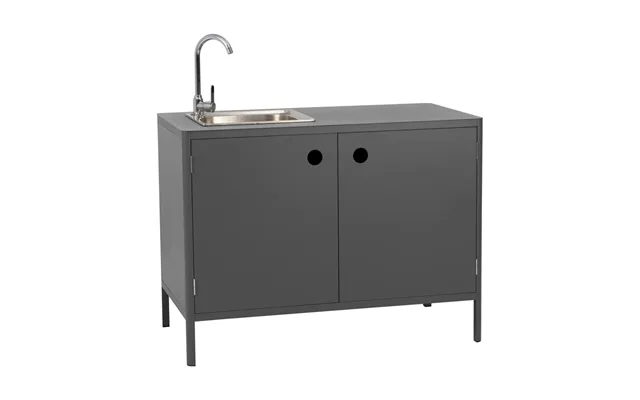 Brafab Kelia Outdoor Kitchen Base Cabinet With Sink Anthracite - 121x90x64 Cm