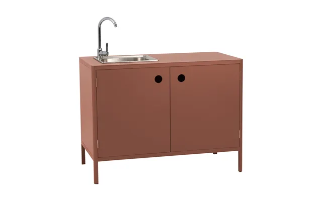Brafab Kelia Outdoor Kitchen Base Cabinet With Sink Zin Red - 121x90x64