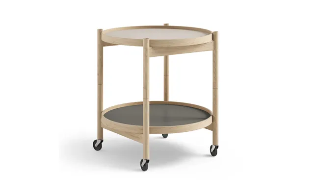 Brdr. Krüger Bølling Tray Table Model 50 Stone - Untreated Oak Stand